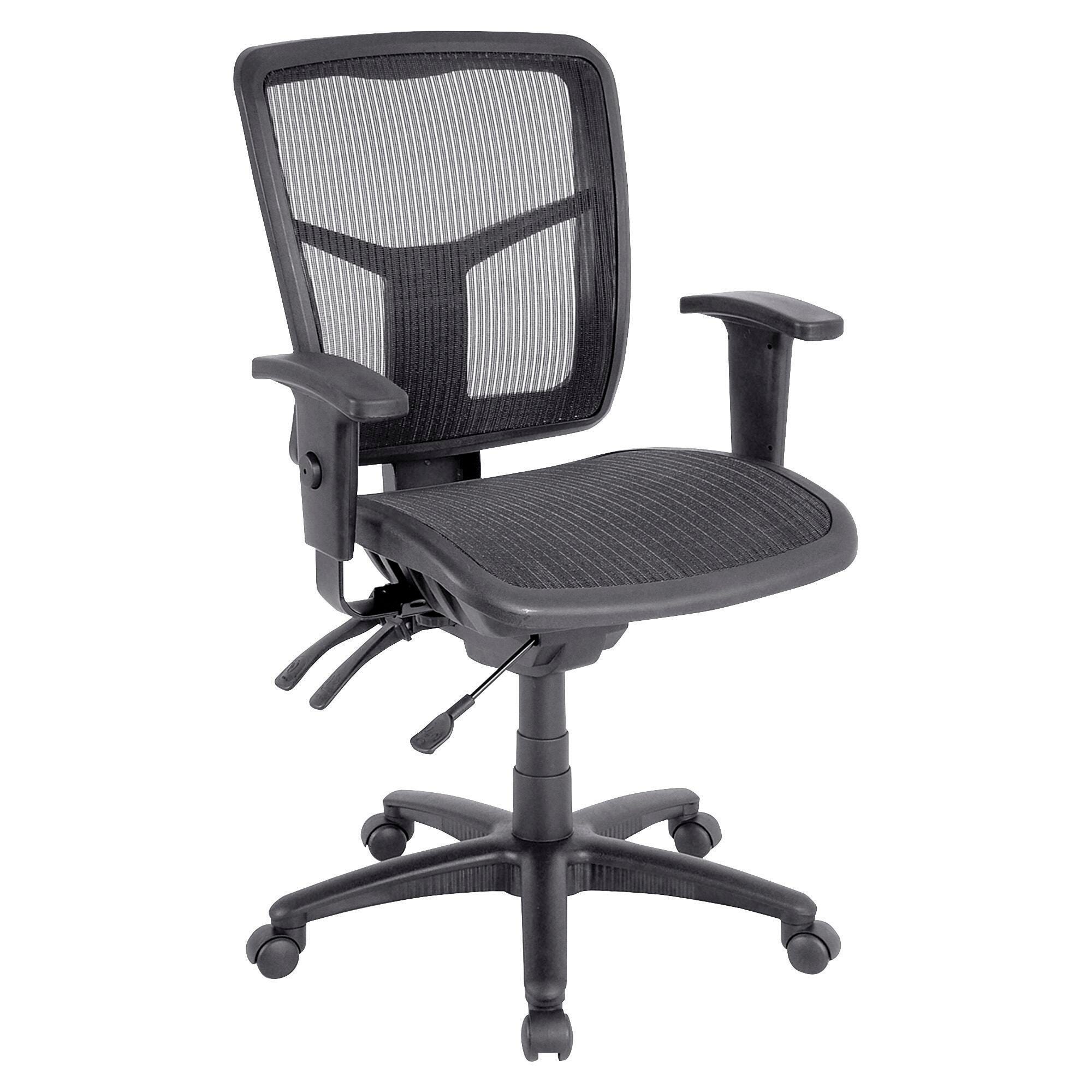 Classroom Select Mid-Back Swivel Task Chair, Silver Seat, Black Mesh Back 1498108